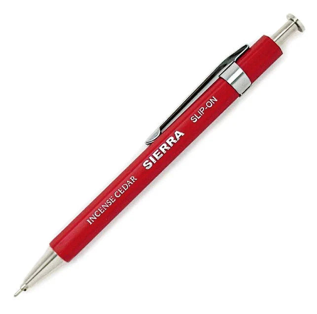 Slip-On Sierra Wooden Axis Ballpoint Pen - 0.5mm - Short Red