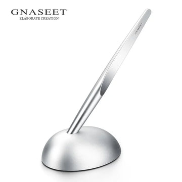 GNASEET Inkless Pen with Egg Stand – Aluminium Alloy Eternal Pen | Premium Desktop Writing Sculpture Silver