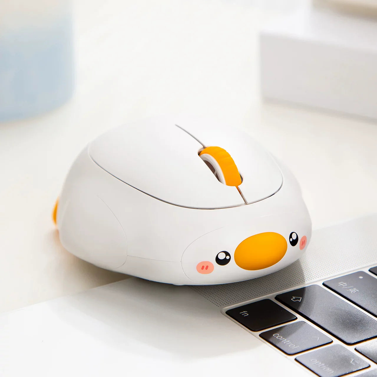 Cute White Big Duck Shaped Wireless Mouse