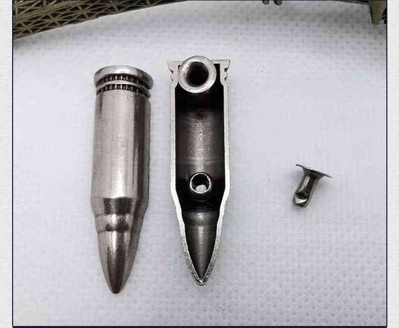 Vintage silver bullet spike studs, 2 styles, four studs shown