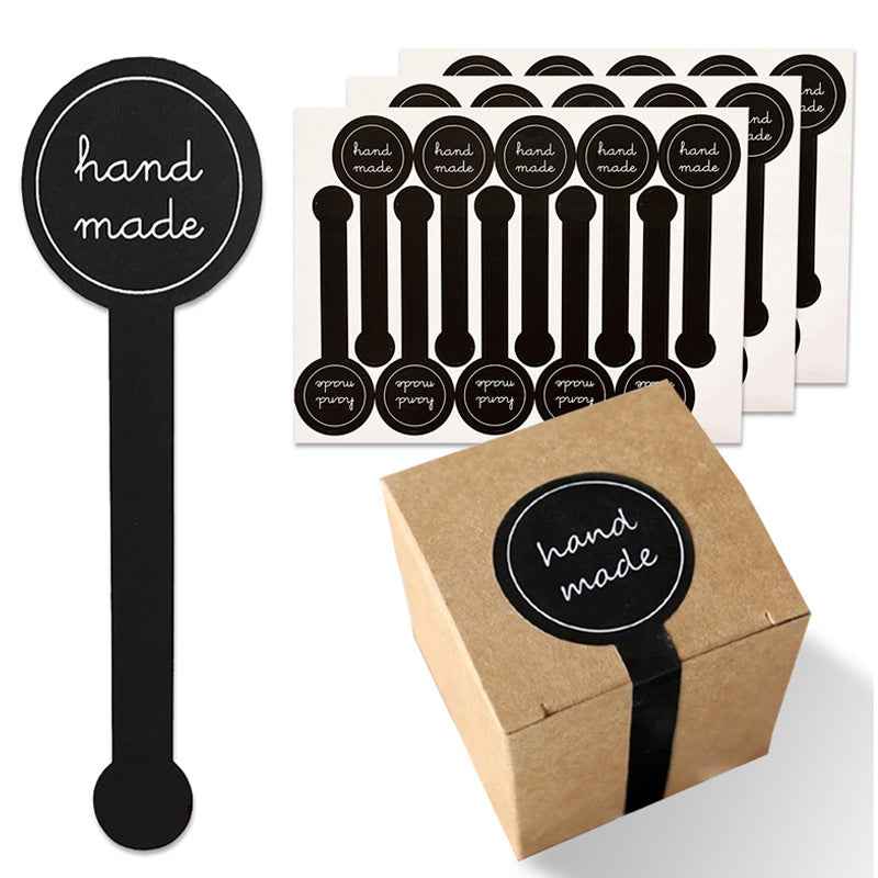 200pcs Hand Made Lollipop Sealing Sticker Black