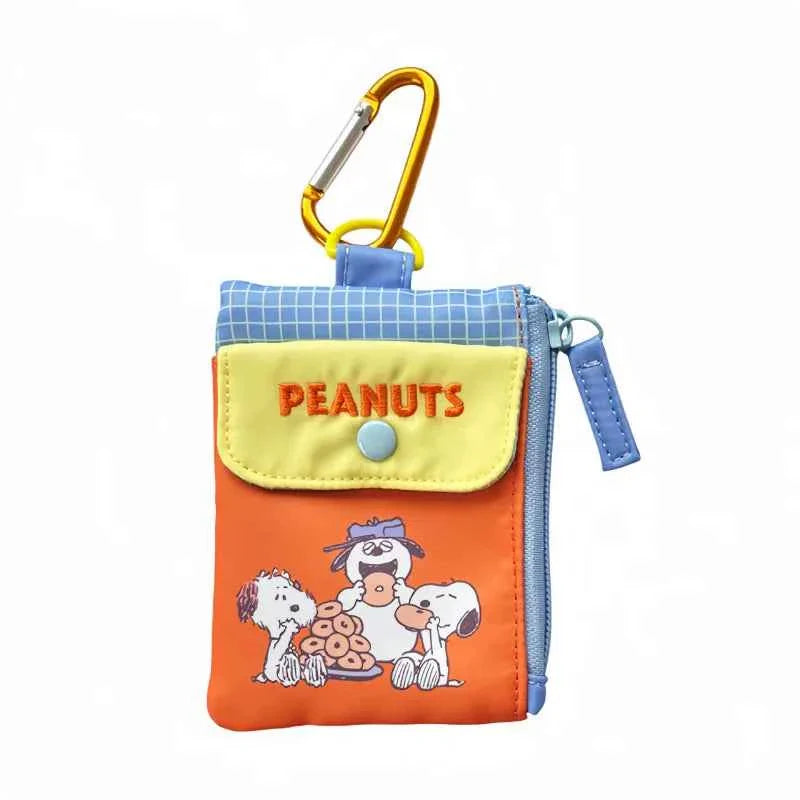 Snoopy Cute Dog Cartoon Color-Block Coin Purse Yellow