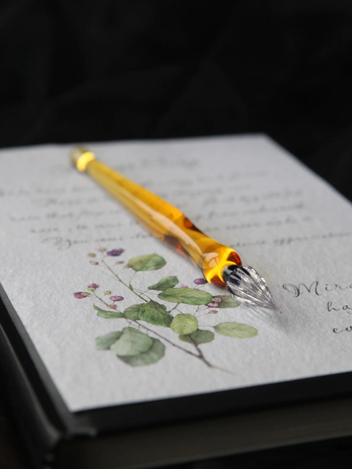 High-Purity Glass Dip Pen for Ink Swatching – Crystal Clear Glass Nib Pen for Calligraphy & Color Testing