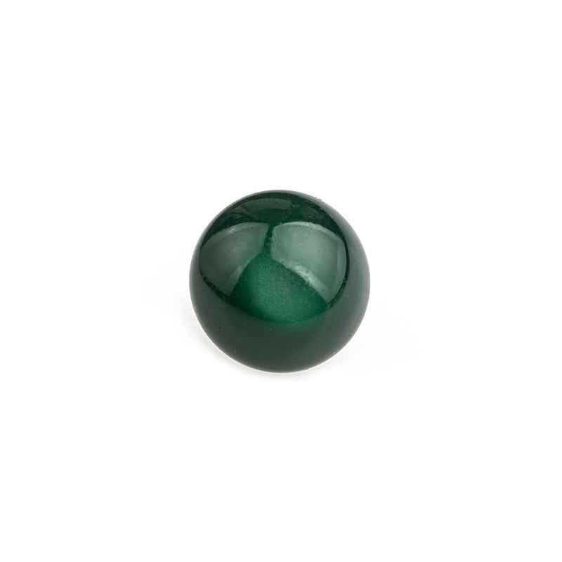 11.5mm iridescent ripple mushroom resin button, deep green rounded dome