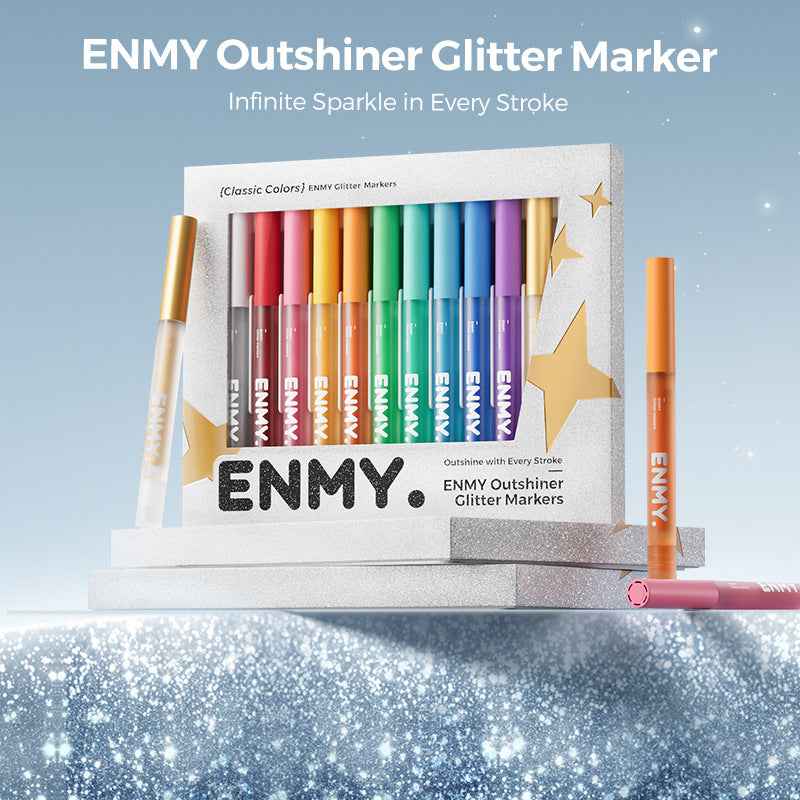 ENMY 12 Colors Outshiner Glitter Markers Pen