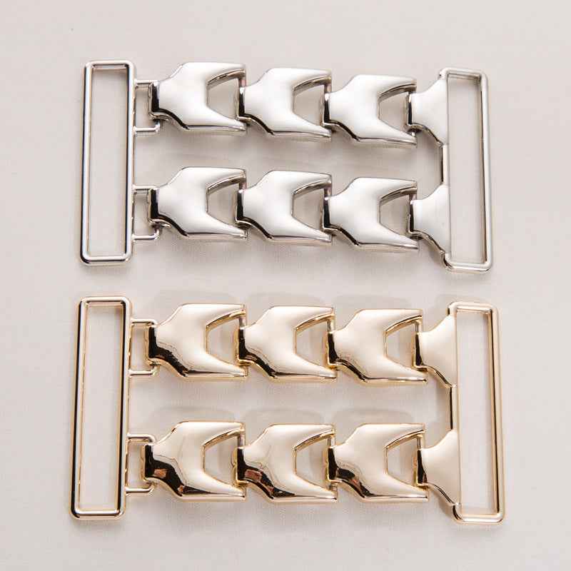 100x50mm silver double-row chain buckle, 20 pack