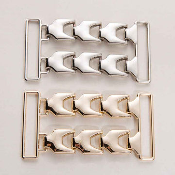 100x50mm silver double-row chain buckle, 20 pack