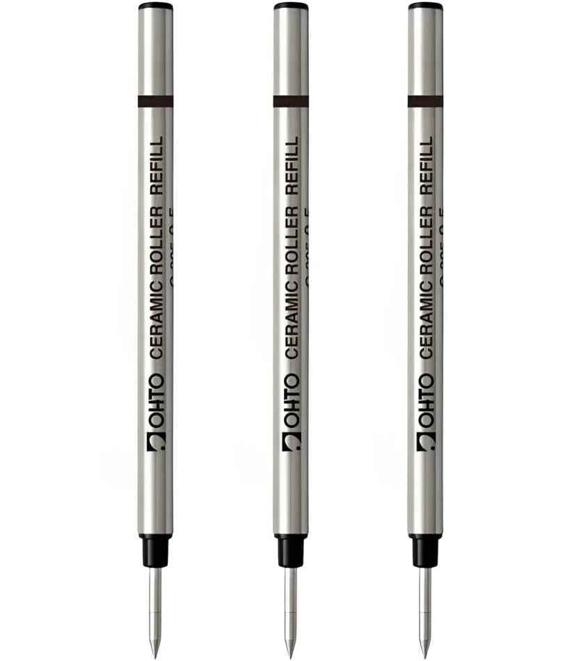 OHTO Ceramic Roller Water-Based Refills C-305,Black Ink,0.5mm,3-Pack