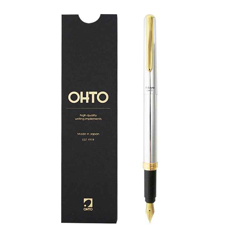 OHTO F-Lapa Fountain Pen - Fine Nib 0.7mm Silver