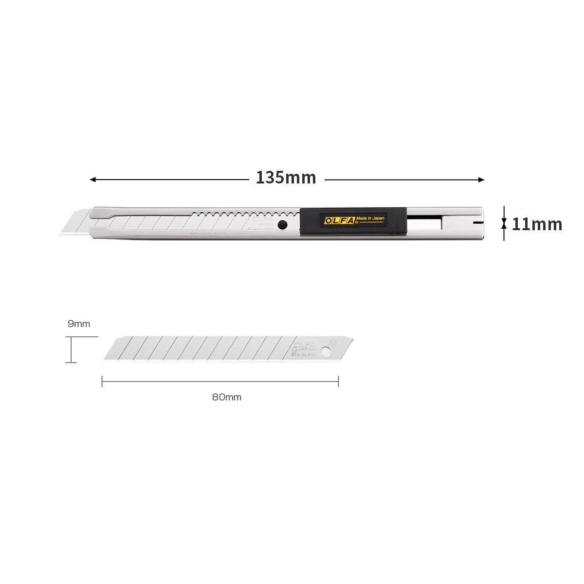 OLFA 9mm Stainless Steel Utility Knife (SVR-2)