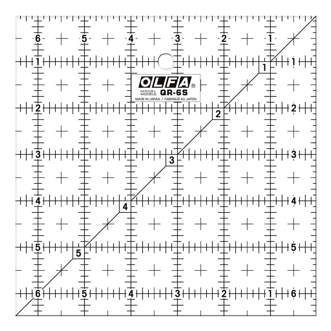 OLFA QR-6S 6 1/2" Square Frosted Acrylic Ruler