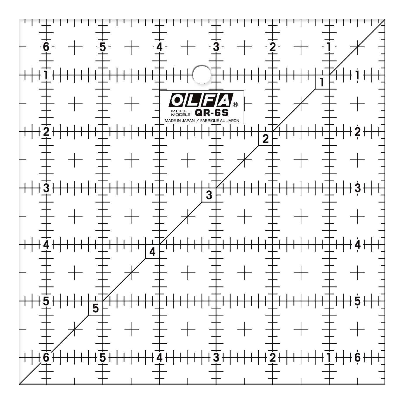 OLFA QR-6S 6 1/2" Square Frosted Acrylic Ruler
