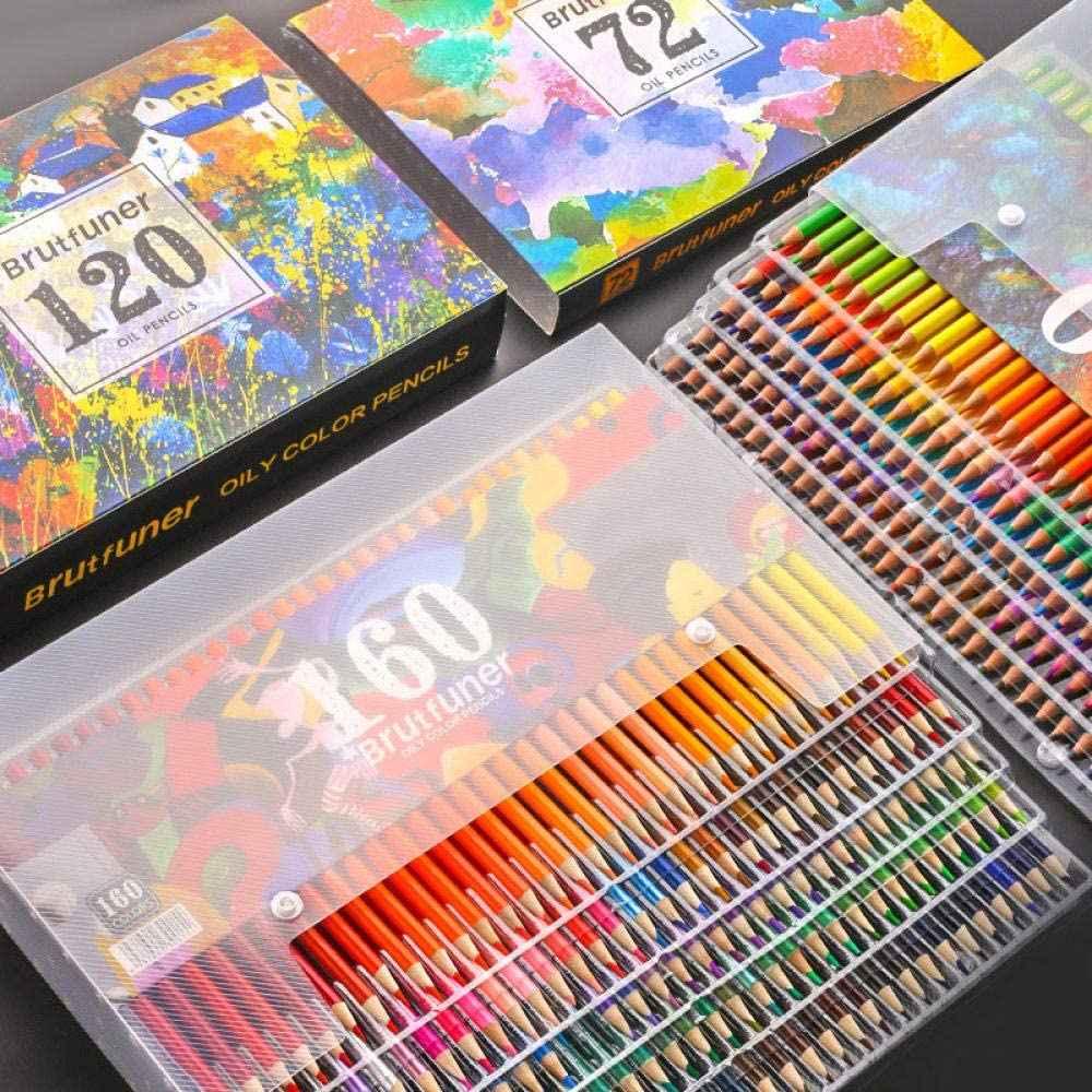 BRUTFUNER 160 Colors Oily Art Pre-Sharpened Coloured Pencils Set