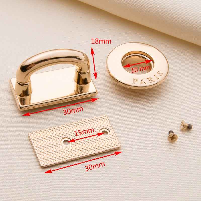Gold 30mm metal buckle clasp dimensions shown: 30mm x 18mm x 10mm