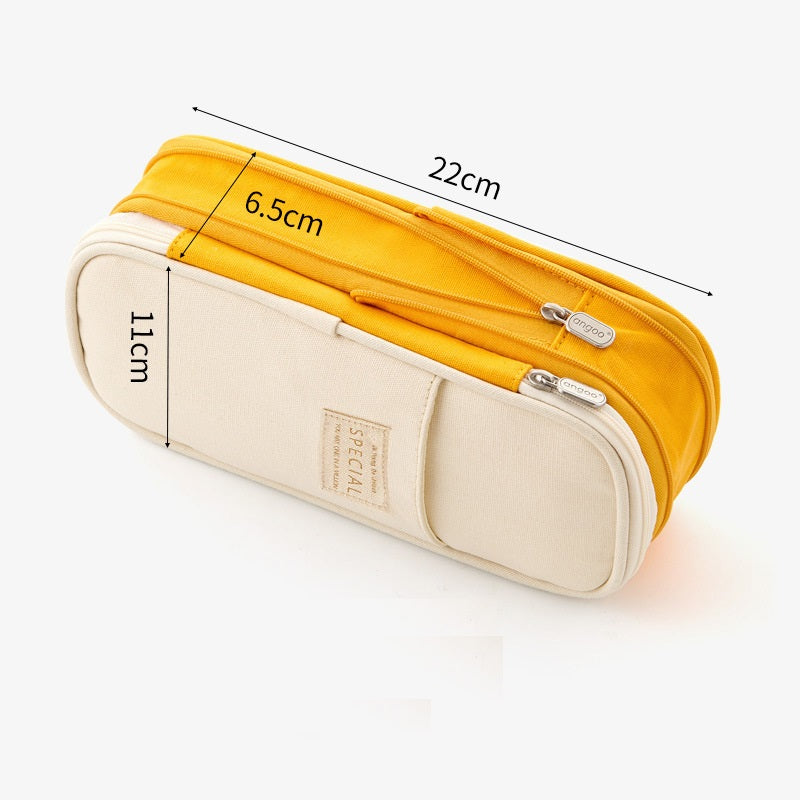 ANGOO Pencil Case Large Capacity Portable Multifunction Pen Bag