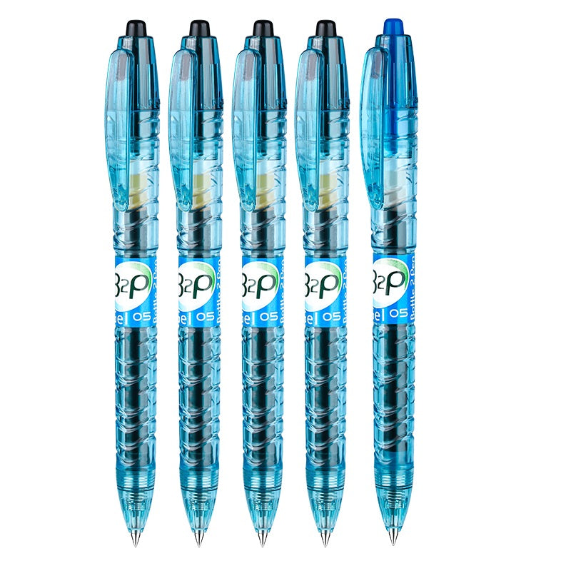 PILOT B2P - Bottle to Pen Retractable Rolling Ball Gel Pen 0.5mm 4 Black + 1 Blue