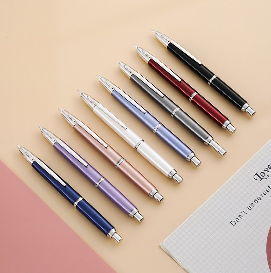 Pilot Capless Decimo Fountain Pen | 18K Gold Nib | Retractable | Aluminum Barrel | CON-40 Converter Included