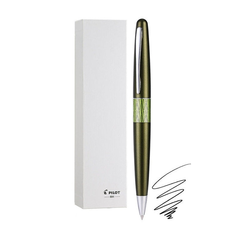 PILOT Cocoon Cha no Megumi Hybrid Ink Ballpoint Pen, 0.7 mm | Black Ink Dark Green