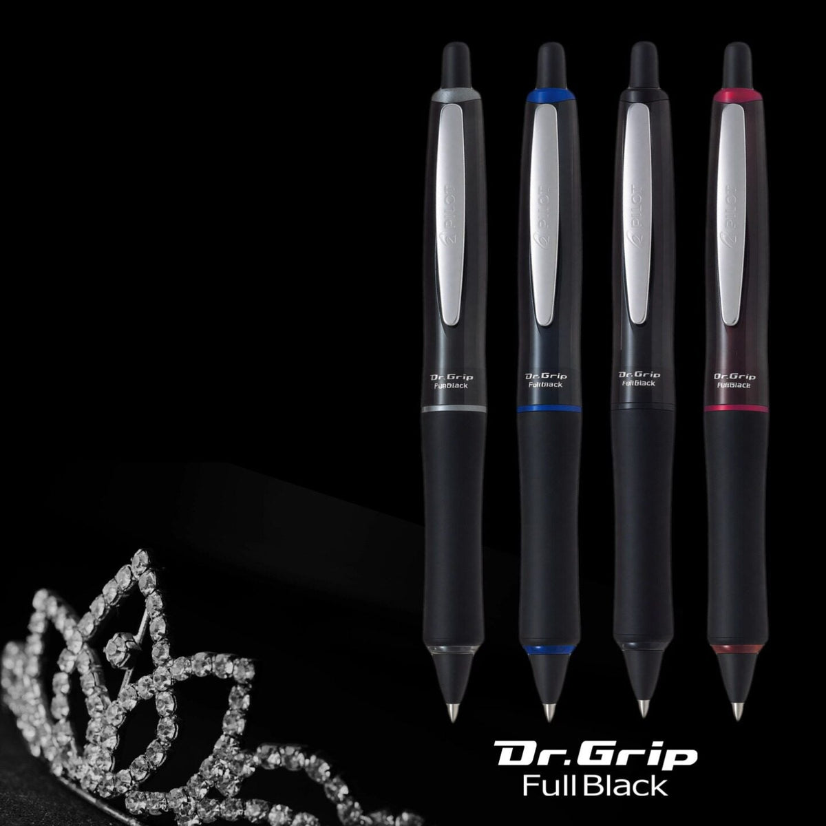 PILOT Dr. Grip FullBlack Hybrid Ink Ballpoint Pen, 0.7 mm Black | BDGFB-80F