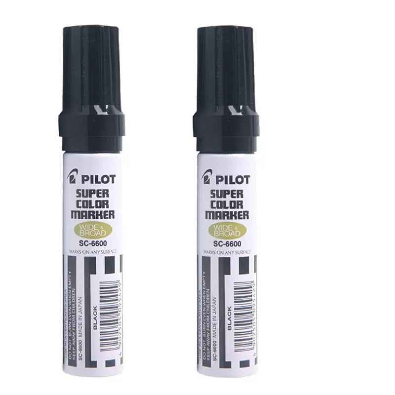 Pilot SC-6600 Jumbo Refillable Permanent Super Color Marker 2 Pack 2 Black