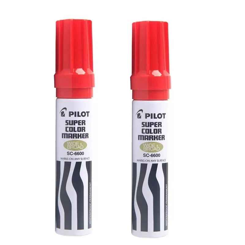 Pilot SC-6600 Jumbo Refillable Permanent Super Color Marker 2 Pack 2 Red