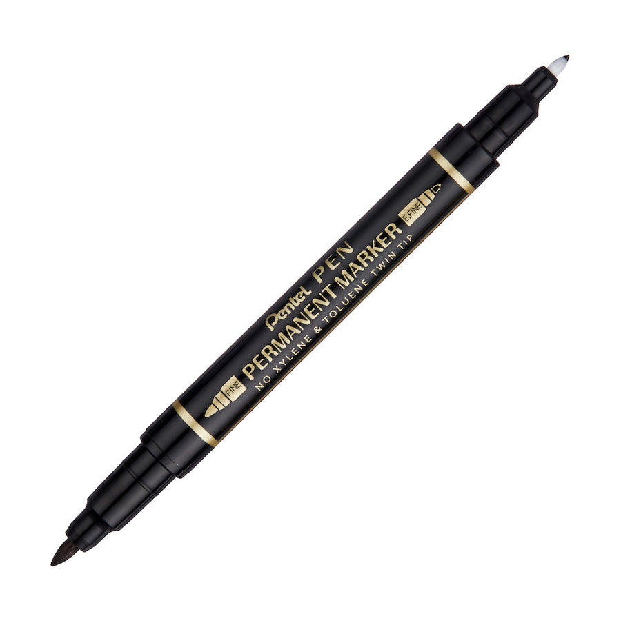 Pentel Twin-Tipped Permanent Marker Pen N75W 5 Pack