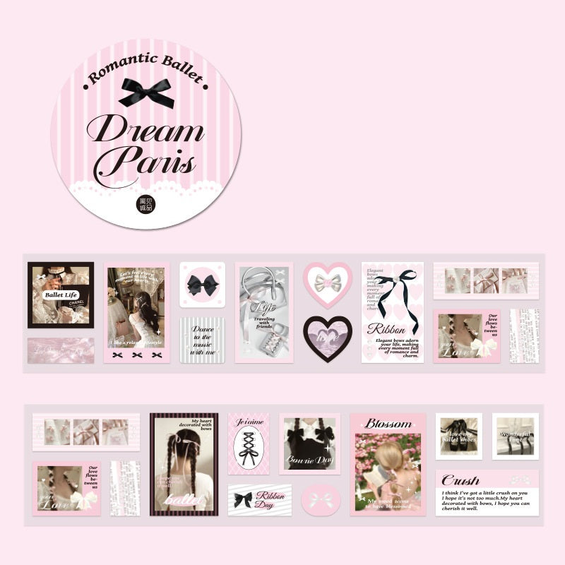 4 Pack Romantic Ballet Stickers for Girls Women Kids