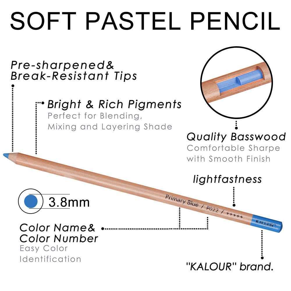 KALOUR 50 Soft Pastel Colored Art Drawing Pencils Set