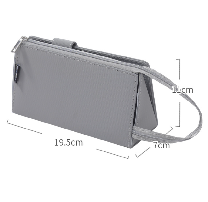 PU Leather Multi-Function Stationery Bag Pen Pouch with Phone Stand