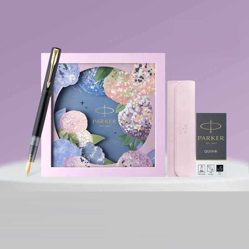 Luxury Parker IM Fountain Pen Gift Set for Women Black Gold
