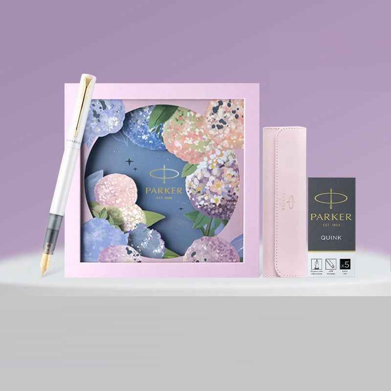 Luxury Parker IM Fountain Pen Gift Set for Women White Gold