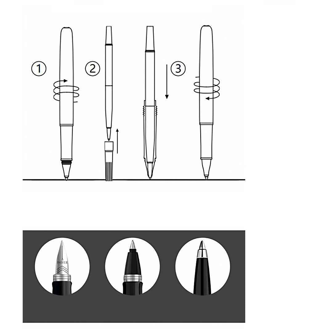 Parker Quink Rollerball Pen Refill - Fine Point/Medium - Black