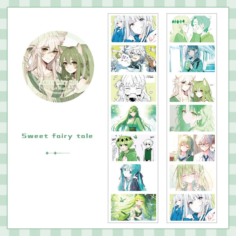 Peach Magic Anime Character Die-Cut Washi Tape Set 4 Rolls