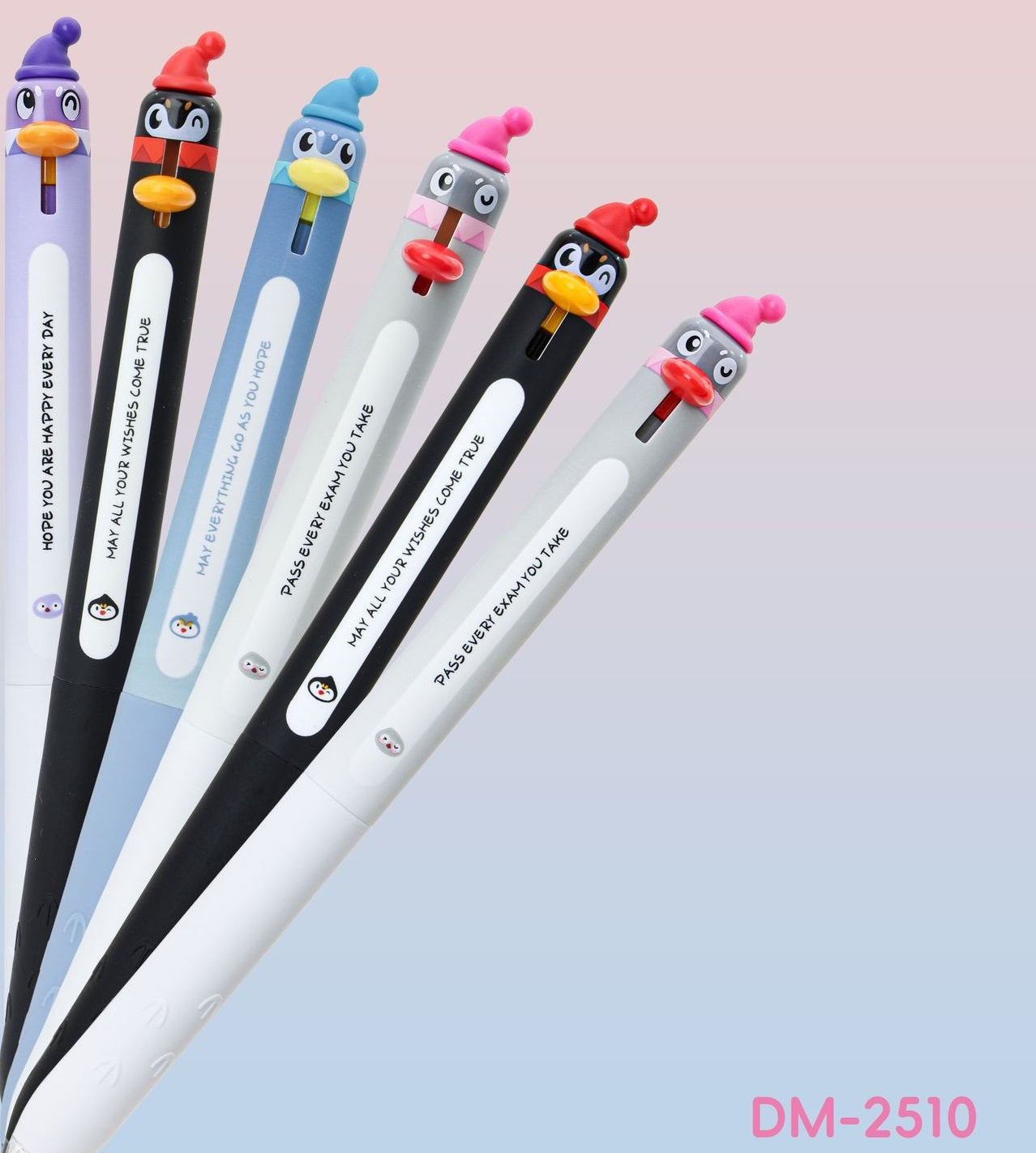 Cute Penguin Retractable Gel Pens 0.5mm Black Ink Set of 12 – Kawaii Fun