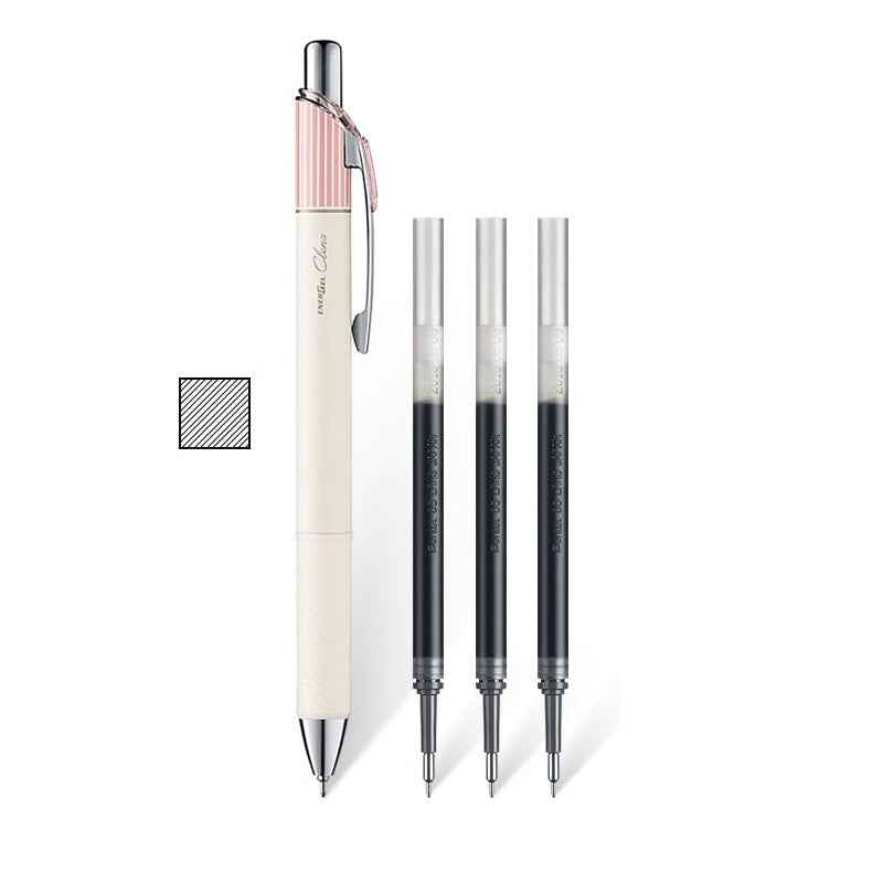 Pentel EnerGel Clena Gel Pen - 0.5mm - with 3pcs Black Ink Refills Pink