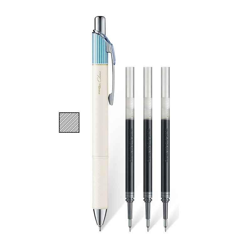 Pentel EnerGel Clena Gel Pen - 0.5mm - with 3pcs Black Ink Refills Pink