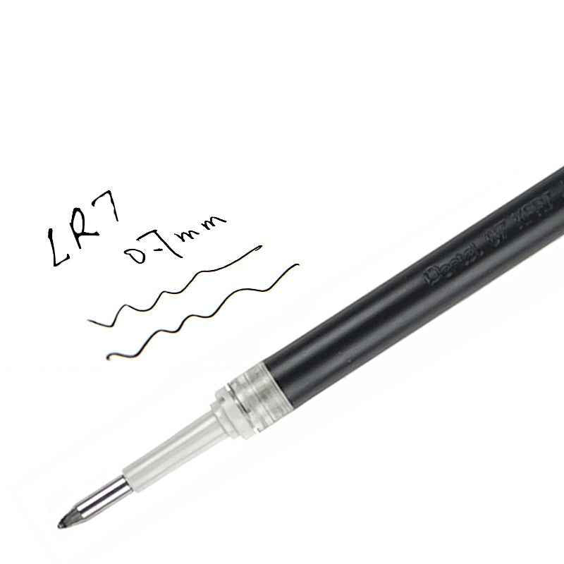 Pentel EnerGel LR7 Gel Pen Refill - 0.7 mm - Black/Blue/Red - 12 Pack Black