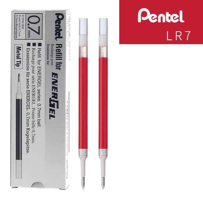 Pentel EnerGel LR7 Gel Pen Refill - 0.7 mm - Black/Blue/Red - 12 Pack Red