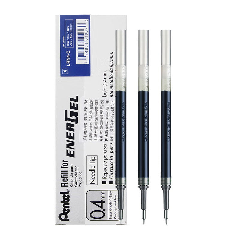 Pentel EnerGel LRN4 Needle-Point Gel Pen Refill - 0.4 mm - 12 Pack Black