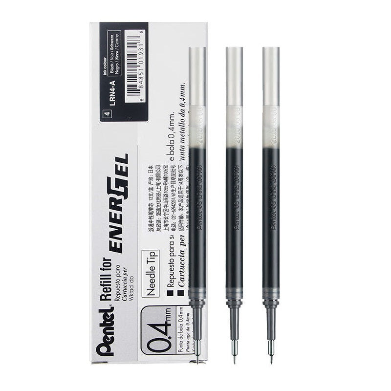 Pentel EnerGel LRN4 Needle-Point Gel Pen Refill - 0.4 mm - 12 Pack Black