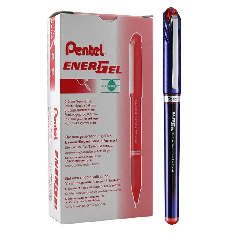 Pentel EnerGel Gel Ink Pen 0.5mm Fine Point Needle Tip,12 Pack Black