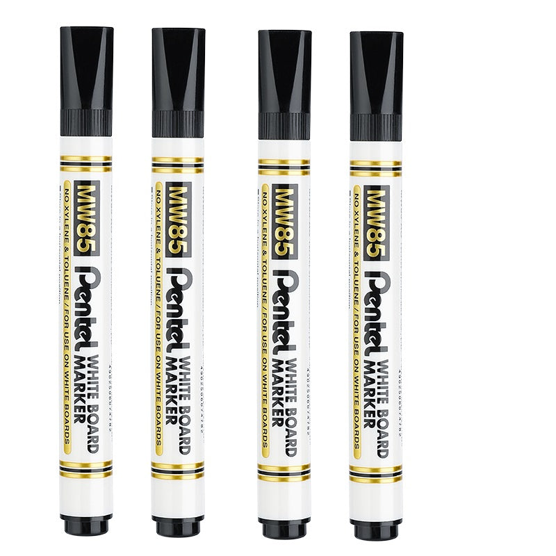 Pentel Everyday Drywipe White Board Markers 2.0mm Bullet Point MW85 4 Pack 4 Black
