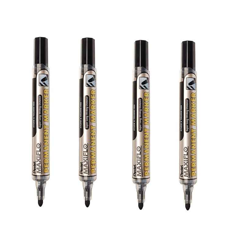 Pentel Maxiflo Permanent Marker NFL50 (Bullet Point) 4 Pack 4 Black