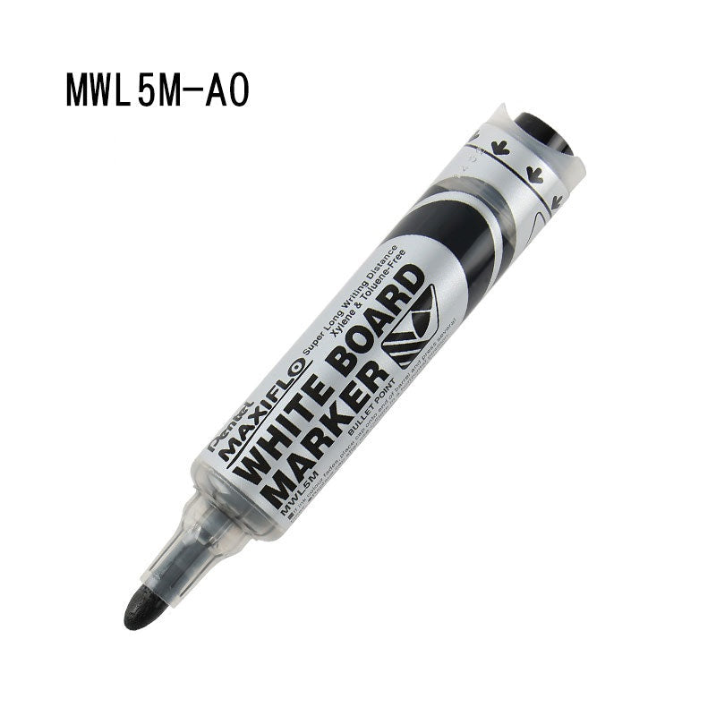 Pentel Maxiflo Whiteboard Marker Pen 6.0MM Bullet Tip MWL5M 4 Pack 4 Black