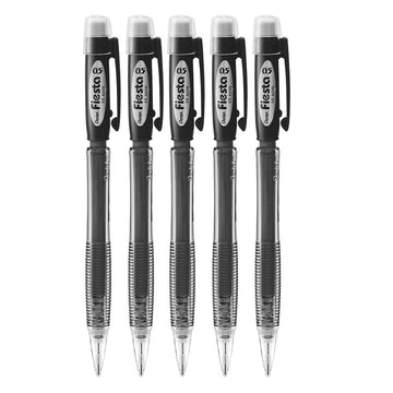 Pentel Fiesta Mechanical Pencil AX105 0.5mm 5 Pack Black