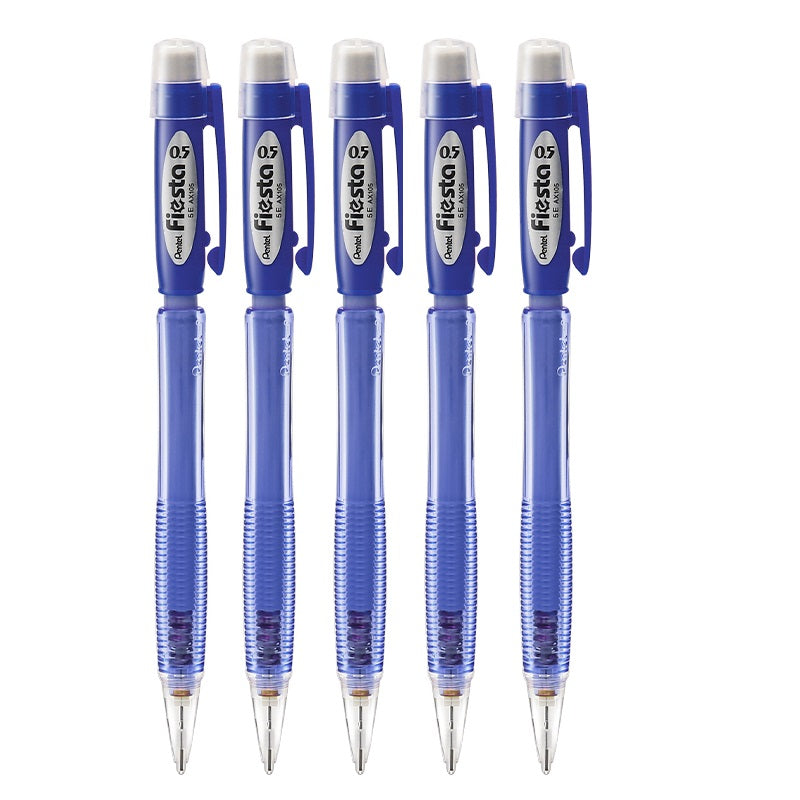 Pentel Fiesta Mechanical Pencil AX105 0.5mm 5 Pack Black