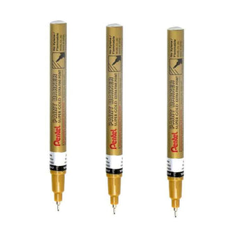 Pentel Paint Marker Extra Fine Point MFP10 Gold/Silver/White 3 Pack 3 Gold
