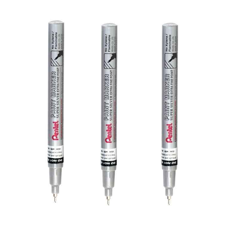 Pentel Paint Marker Extra Fine Point MFP10 Gold/Silver/White 3 Pack 3 Silver