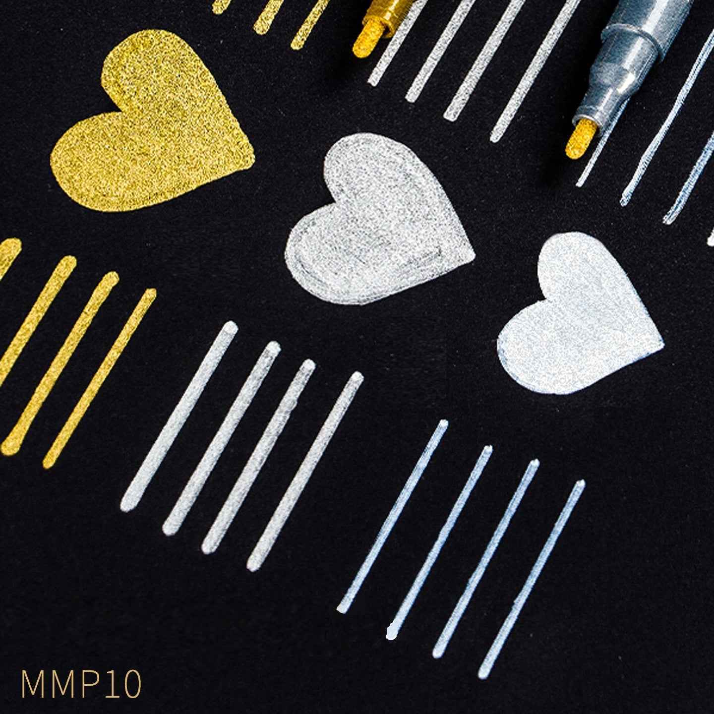 Pentel Paint Marker Medium Point MMP10 Gold/Silver/White 3 Pack