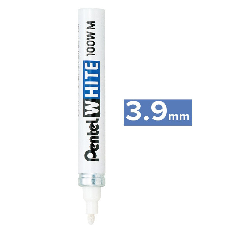 Pentel Permanent Marker, White, Fine Point, 1-Pack (100W-F/S/M) 6.5mm